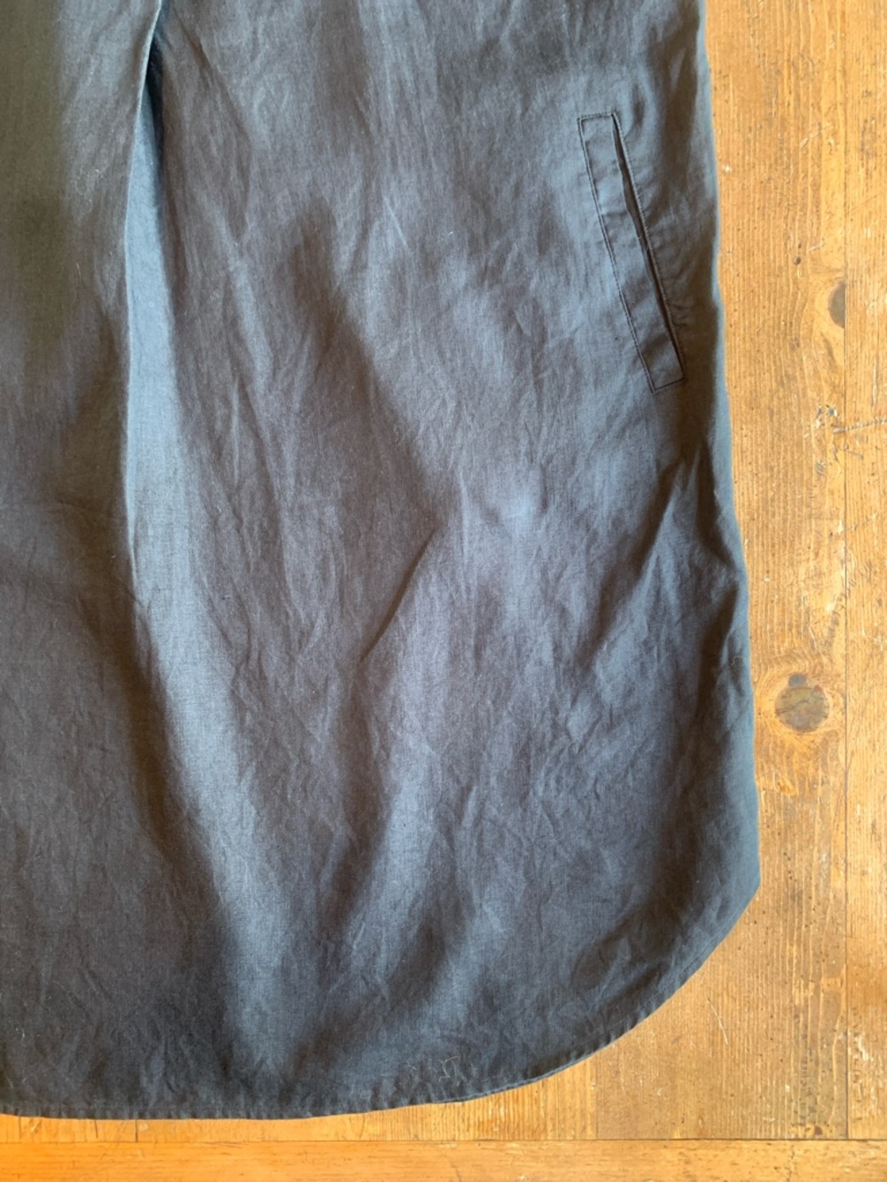 Eileen Fisher Black Short-Sleeve Linen  Button Down Dress - Picture 6 of 16